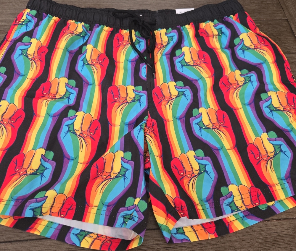 Colorful Fist Graphic Men's Athletic Shorts